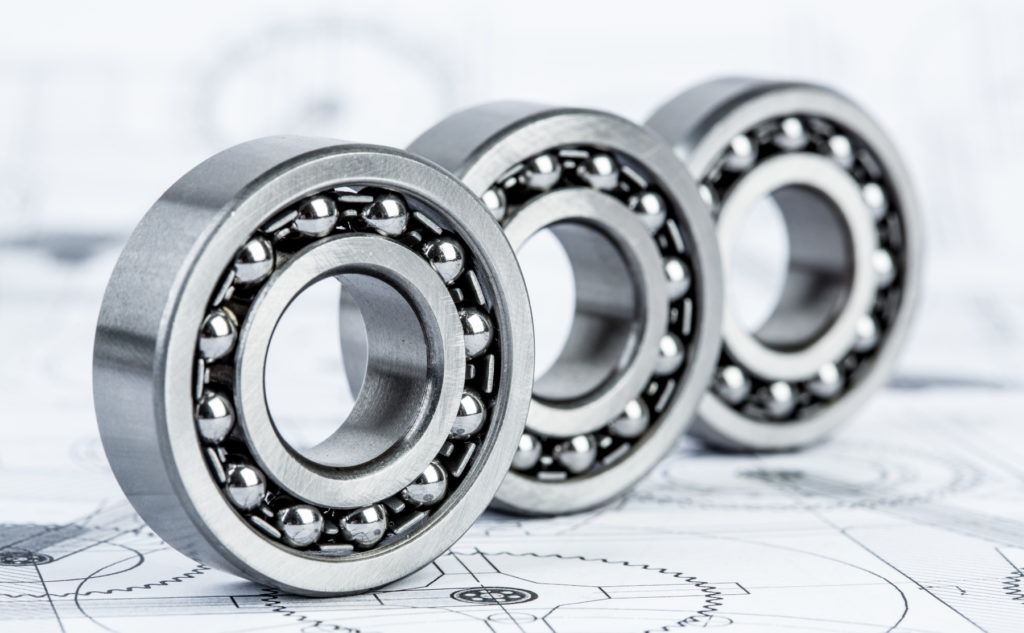 Ball bearings on technical drawing
